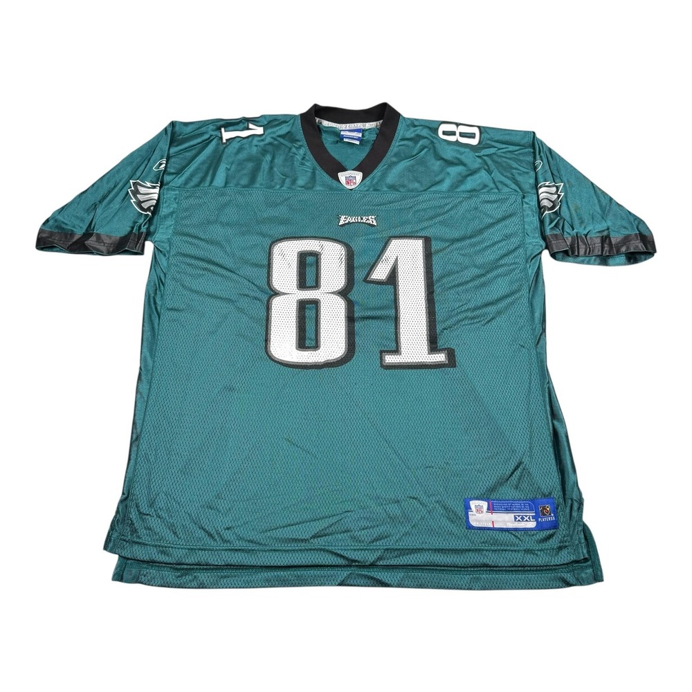 Philadelphia Eagles Football Jersey Mens 2XL Green NFL Reebok Owens 81 On Field